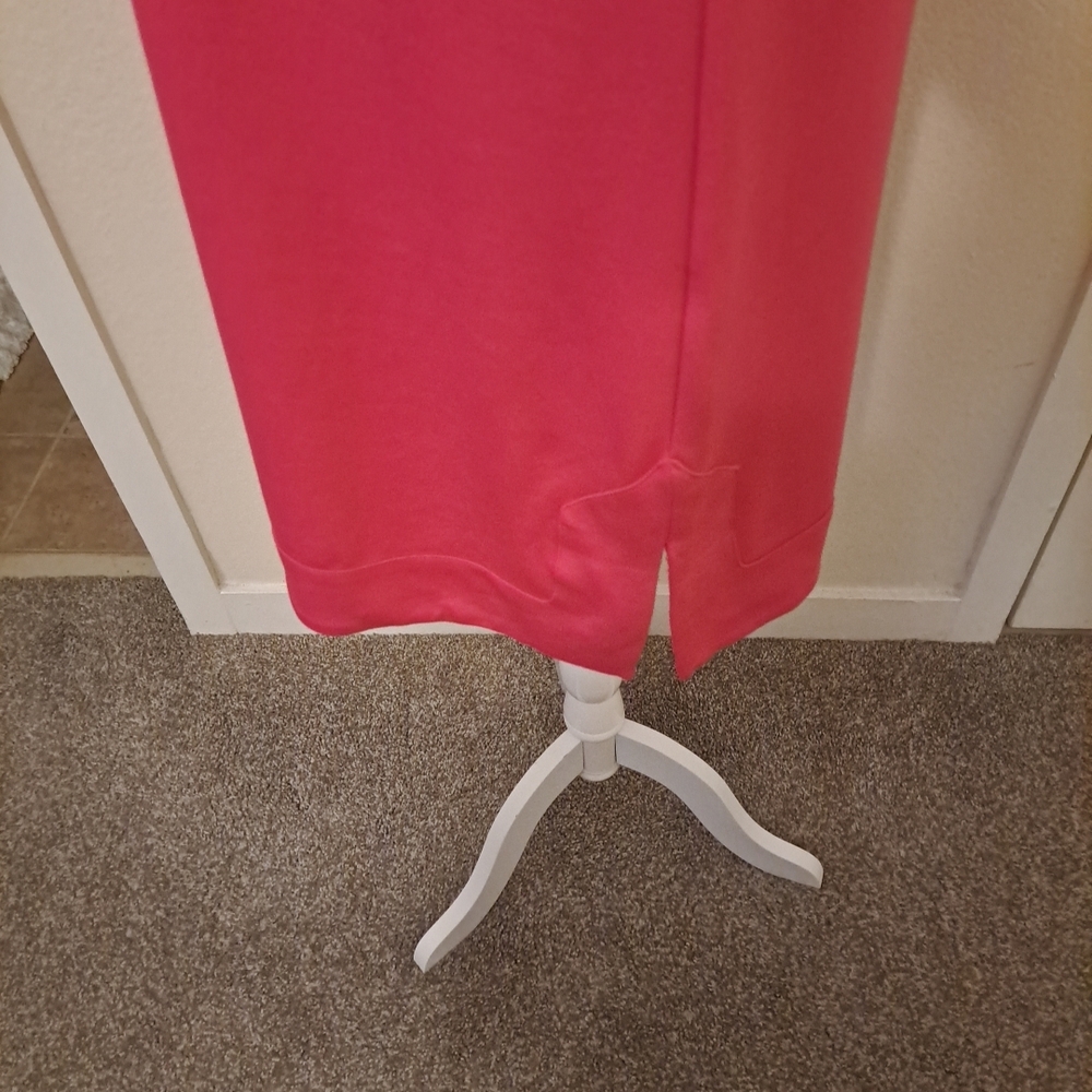 Jude Connally Kate Ponte V-Neck Stand Collar Bracelet Sleeve Pink Dress L EUC - Picture 4 of 10